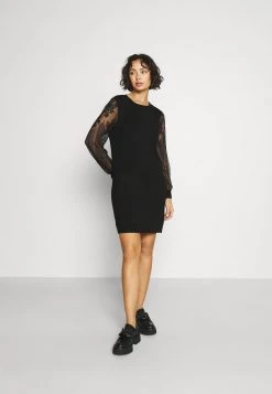 Bestes Angebot 😀 ONLY Petite Damen ONLVIKTORIA 👗 DRESS - Strickkleid - Black 😀