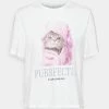 Budget 🧨 ONLY Petite Damen ONLKEIRA BOXY CAT BOX - T-Shirt Print - Bright White Purrfectly 👏