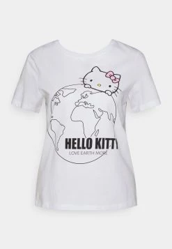 Neu 🤩 ONLY Petite Damen ONLHELLO KITTY EARTH - T-Shirt Print - White 👍
