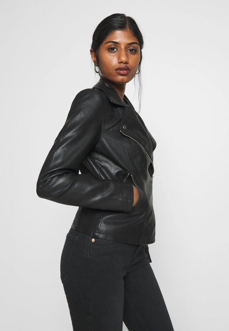 Coupon 👍 ONLY Petite Damen ONLMELISA BIKER - Kunstlederjacke - Black 🔔 – Bild 4