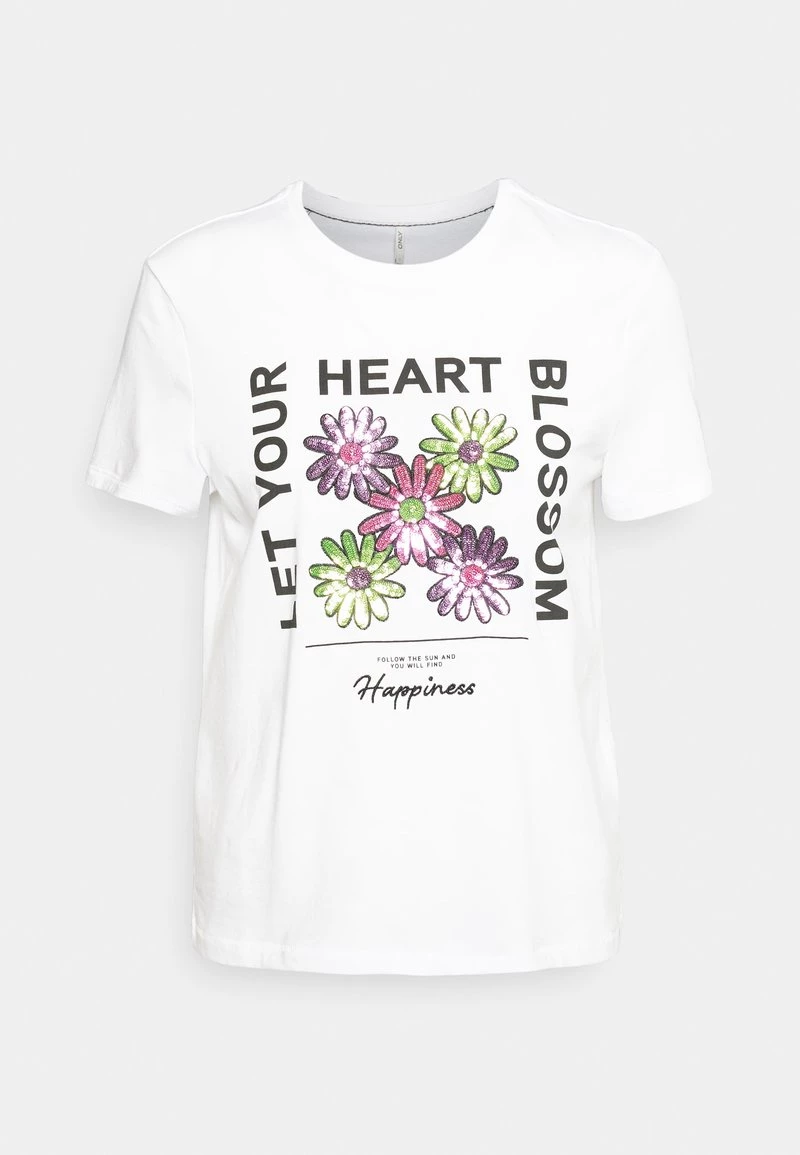 Brandneu ✔️ ONLY Petite Damen ONLKITA FLOWER - T-Shirt Print - Bright White Blossom 😀