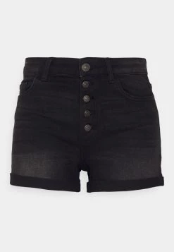 Schlussverkauf 🌟 ONLY Petite ONLHUSH LIFE BUTTON - 👖 Jeans Shorts - Black Denim | Damen ❤️