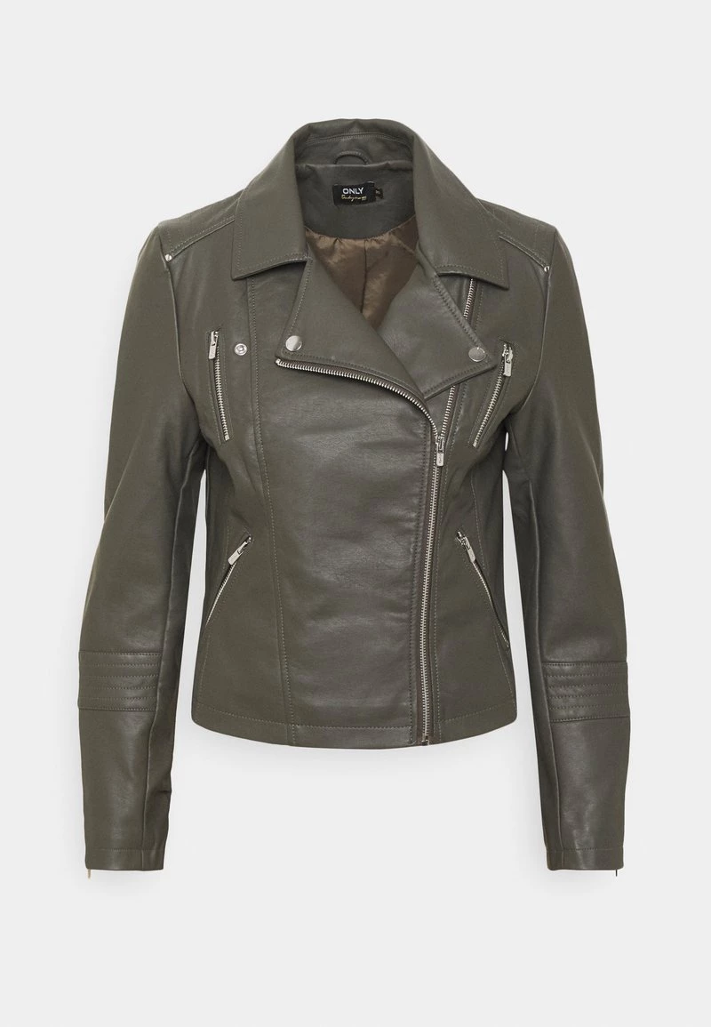 Coupon 🧨 ONLY Petite Damen ONLGEMMA BIKER - Kunstlederjacke - Beluga 🧨 – Bild 4