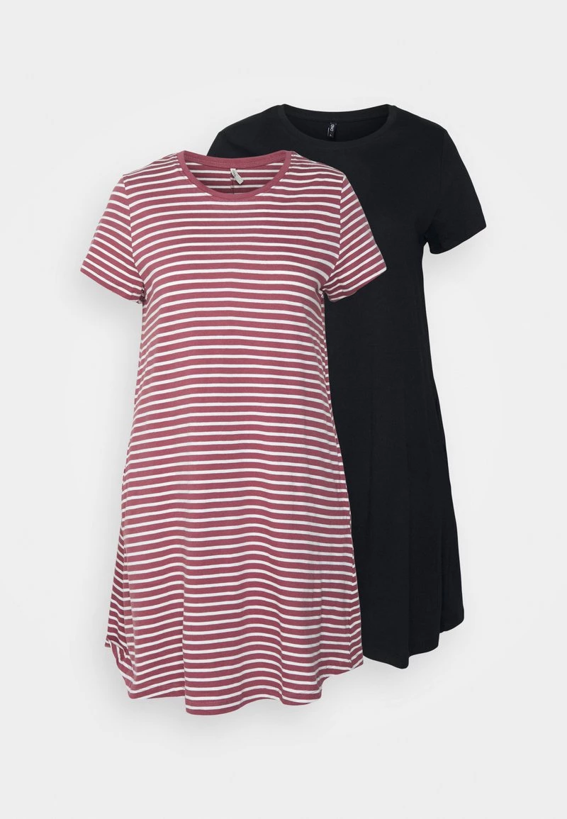 Budget 🥰 ONLY Petite Damen ONLMAY LIFE POCKET 👗 DRESS 2 PACK - Jerseykleid - Black/renaissance Rose 👏