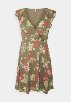 Billig 🛒 ONLY Petite ONLPELLA RUFFLE 👗 DRESS - Jerseykleid - Tofu | Damen 😍