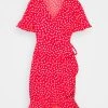 Coupon ⭐ ONLY Petite Damen ONLOLIVIA WRAP 👗 DRESS - Freizeitkleid - Mars Red 🎉