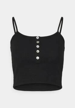 Angebote 😀 ONLY Petite Damen ONLNESSA SHORT BUTTON - Top - Black ⌛