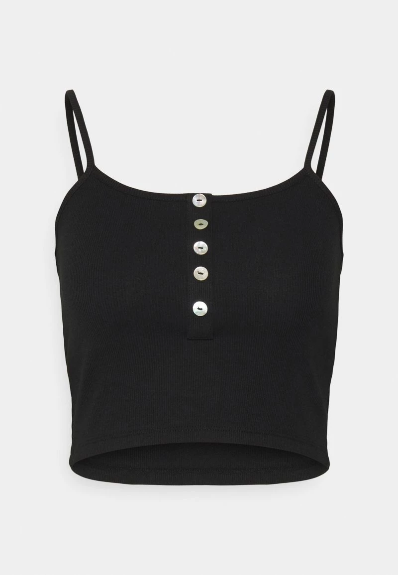 Angebote 😀 ONLY Petite Damen ONLNESSA SHORT BUTTON - Top - Black ⌛