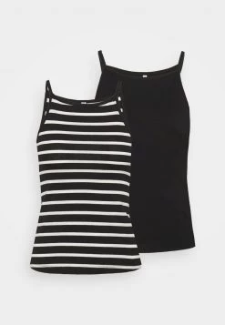 Großhandel 👏 ONLY Petite Damen ONLMAY LIFE STRIPE 2 PACK - Top - Black/black/cloud Dancer ⭐
