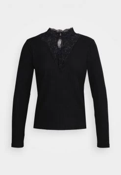 Bestes Angebot 😀 ONLY Petite Damen ONLNELLA HIGHNECK - Langarmshirt - Black 🥰