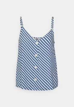 Budget ✨ ONLY Petite Damen ONLNOVA LIFE BUTTON SINGLET - Top - Eggnog/blue 😉
