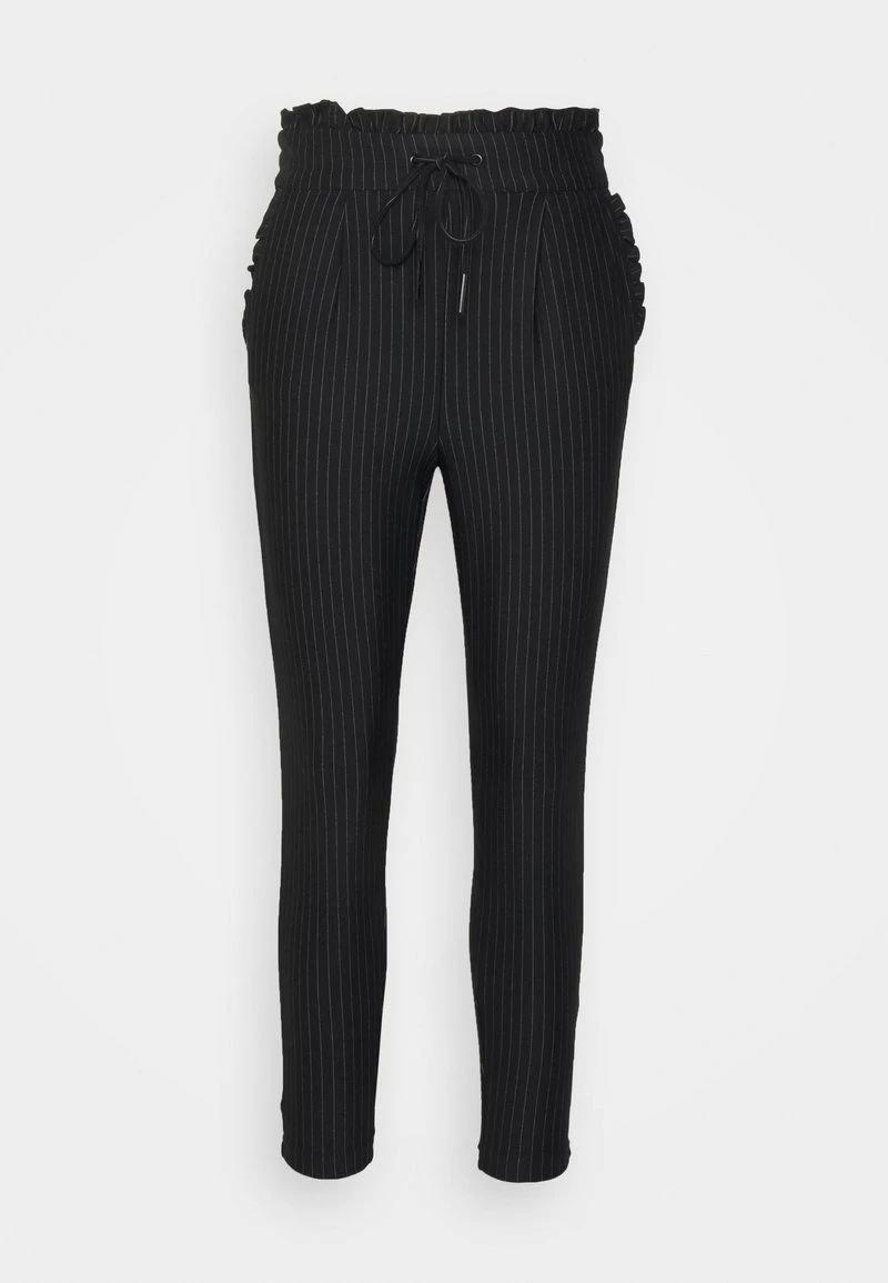 Coupon 😀 ONLY Petite Damen ONLPOPTRASH CLASSI PINSTRIPE FRILL - Stoffhose - Black ✨ – Bild 4