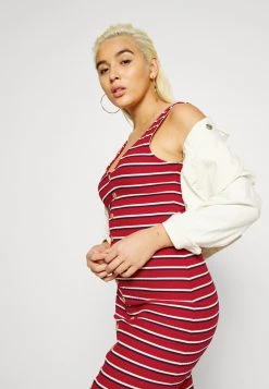 Billig 😉 ONLY Petite Damen ONLNELLA BODYCON 👗 DRESS - Jerseykleid - High Risk Red/cloud Dancer/night Sky ❤️