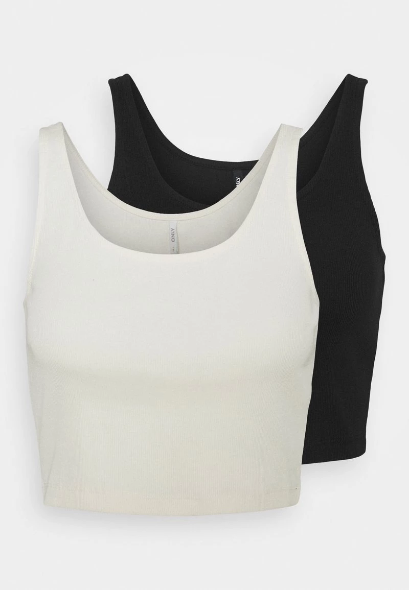 Bester Verkauf 👍 ONLY Petite Damen ONLNESSA LIFE SHORT 2 PACK - Top - Cloud Dancer/black 👏