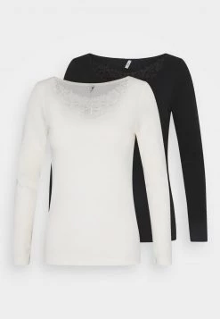 Besorgen 😍 ONLY Petite Damen ONLKIRA LIFE 2 PACk - Langarmshirt - Black/cloud Dancer 😀