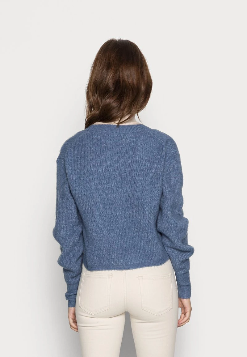 Angebote ✔️ ONLY Petite Damen ONLMONICA TIE CARDIGAN - Strickjacke - Moonlight Blue Melange 🥰 – Bild 3