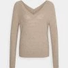 Angebote 🌟 ONLY Petite Damen ONLKATIA V NECK - Strickpullover - Beige 🤩