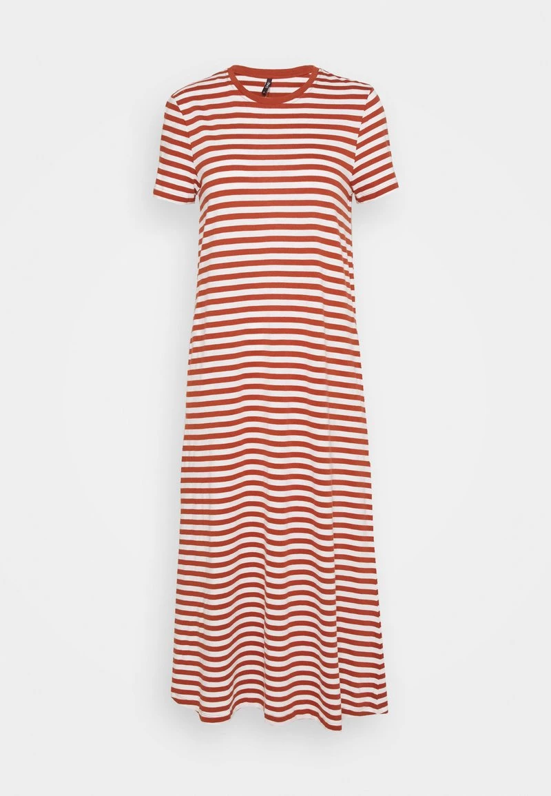 Großhandel 🎁 ONLY Petite Damen ONLMAY LONG STRIPE 👗 DRESS - Jerseykleid - Arabian Spice/cloud Dancer ❤️