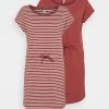 Schlussverkauf 😀 ONLY Petite Damen ONLMAY LIFE 👗 DRESS 2 PACK - Jerseykleid - Apple Butter/thin Stripe Cd/applebu 💯