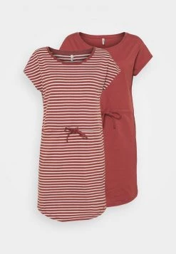 Schlussverkauf 😀 ONLY Petite Damen ONLMAY LIFE 👗 DRESS 2 PACK - Jerseykleid - Apple Butter/thin Stripe Cd/applebu 💯