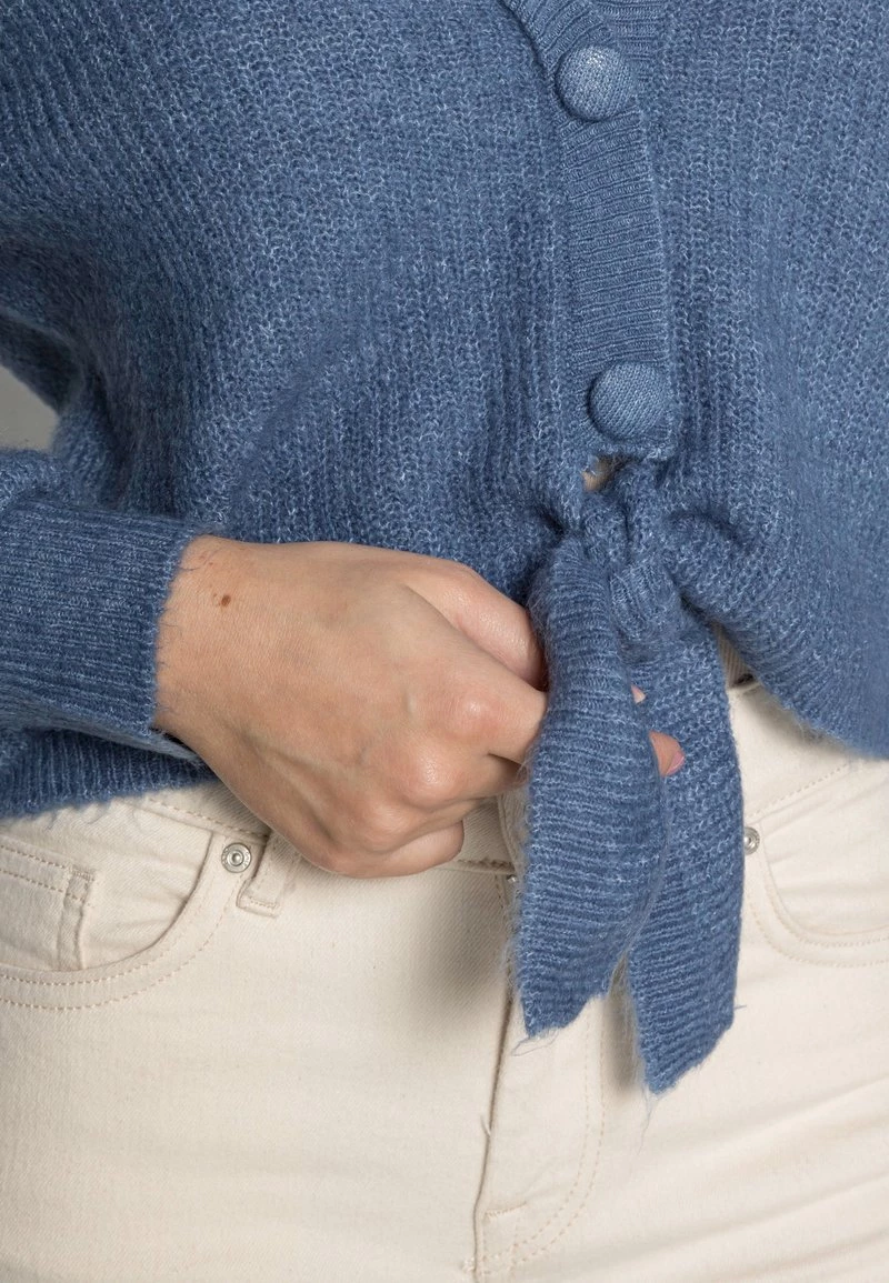 Angebote ✔️ ONLY Petite Damen ONLMONICA TIE CARDIGAN - Strickjacke - Moonlight Blue Melange 🥰 – Bild 5