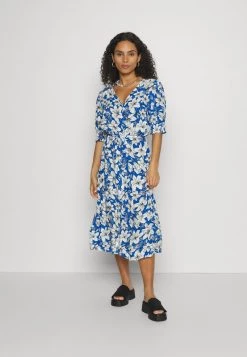 Bester Verkauf 👏 ONLY Petite Damen ONLFREDERIKKE V NECK BELT 👗 DRESS - Blusenkleid - Cloud Dancer/surf The Web 🌟