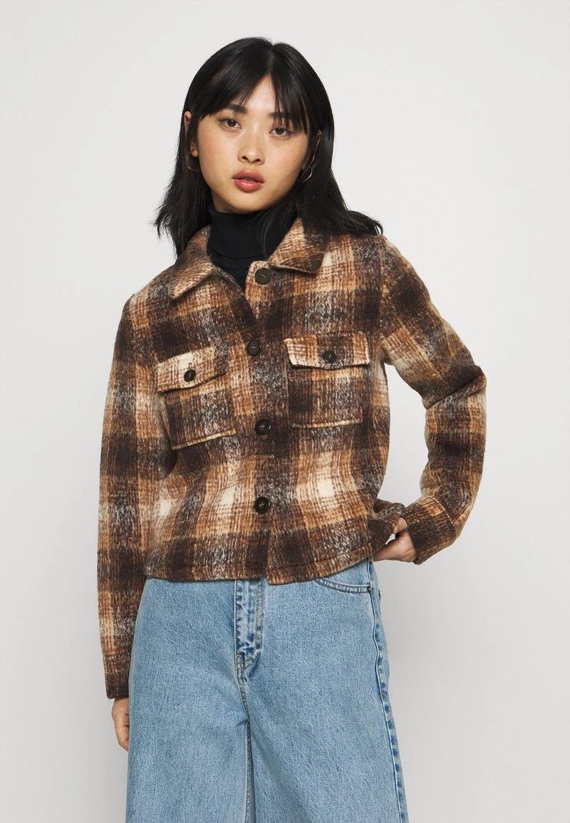 Billig ✨ ONLY Petite Damen ONLLOU CHECK JACKET - Leichte Jacke - Pumice Stone 🛒