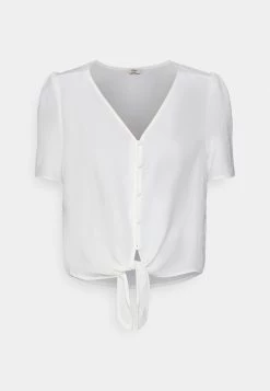 Auslauf 🧨 ONLY Petite ONLMETTE BUTTON KNOT TOP - Bluse - Cloud Dancer | Damen 👏