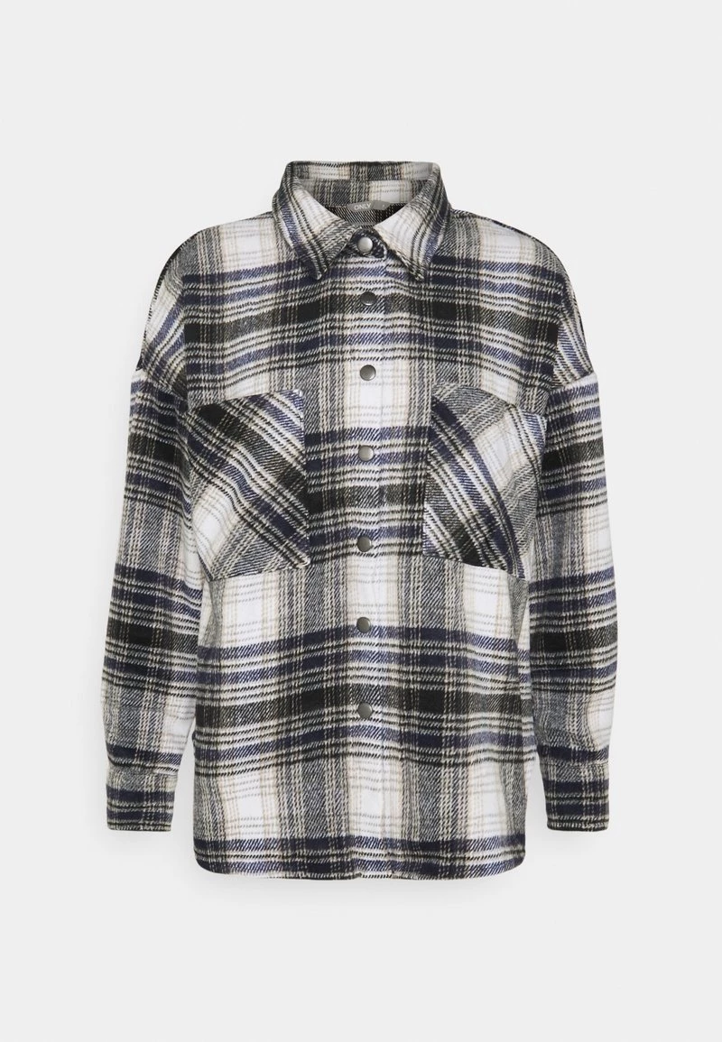 Billig 🔥 ONLY Petite Damen ONLPIA PLAIDED - Hemdbluse - Blue Graphite/cloud Dancer 🤩 – Bild 4