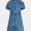 Besorgen 👏 ONLY Petite Damen ONLFLEUR BUTTON 👗 DRESS - 👖 Jeanskleid - Light Blue Denim 😍