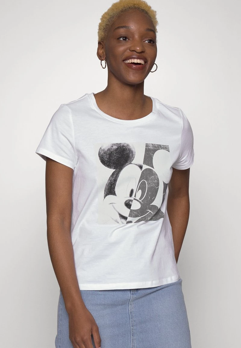 Bestpreis 🔥 ONLY Petite Damen ONLMICKEY SPLIT FACE - T-Shirt Print - White ❤️ – Bild 4