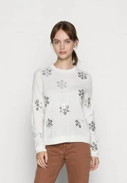 Neu ✔️ ONLY Petite Damen ONLXMAS - Strickpullover - Cloud Dancer/silver Sequin 😍