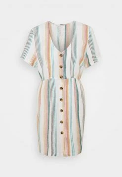 Am billigsten ⌛ ONLY Petite ONLVIVA OHIO BUTTON STRIPE - Freizeitkleid - Cloud Dancer/old Rose/nugget Gold | Damen ⭐