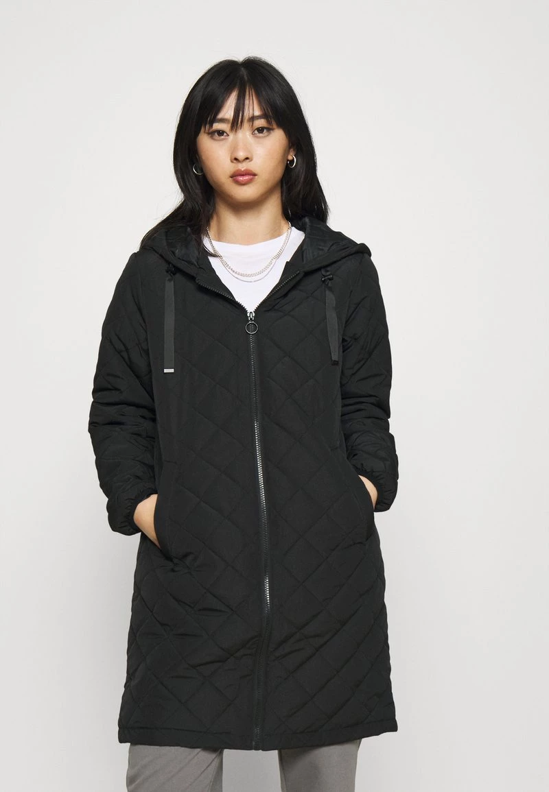 Schlussverkauf 🤩 ONLY Petite Damen ONLSANNE QUILTED LONG JACKET - Klassischer Mantel - Black ⌛