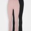 Neu ✨ ONLY Petite Damen ONLJOYFUL LIVE LOVE FLARE PANT PETIT 2 PACK - Stoffhose - Adobe Rose/black ⭐