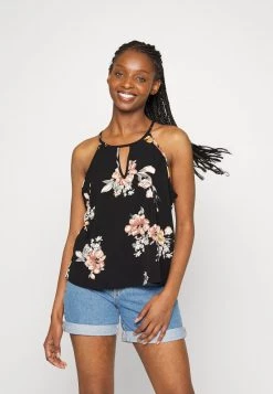 Brandneu 😀 ONLY Petite Damen ONLNOVA LUX KEYHOLE - Top - Black ⌛