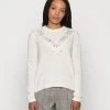 Am billigsten 😉 ONLY Petite ONLJENNIE LIFE LACE - Strickpullover - Cloud Dancer | Damen ❤️