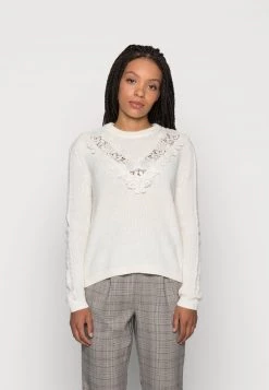 Am billigsten 😉 ONLY Petite ONLJENNIE LIFE LACE - Strickpullover - Cloud Dancer | Damen ❤️