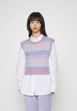 Top 10 👏 ONLY Petite ONLMELLOW VEST - Strickpullover - Crocus Petal/blue Bell/misty Rose/frosty Green | Damen 🤩