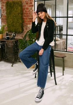 Schlussverkauf 😉 ONLY Petite Damen ONLPOPTRASH BIKER JACKET - Leichte Jacke - Black 🤩