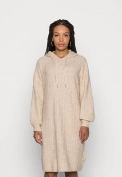 Coupon ❤️ ONLY Petite Damen ONLKARINNA LONG HOOD 👗 DRESS - Strickkleid - Pumice Stone Melange 🎉
