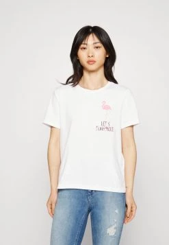 Rabatt 😍 ONLY Petite Damen ONLKITA FLAMINGLE - T-Shirt Print - Bright White ⌛