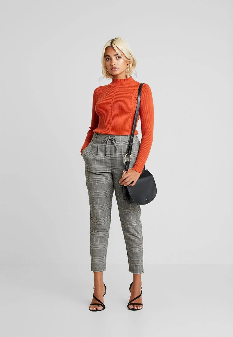 Schlussverkauf ✔️ ONLY Petite Damen ONLPOPTRASH EASY SAVIL CHECK PANT - Stoffhose - Black/merlot 😀 – Bild 2