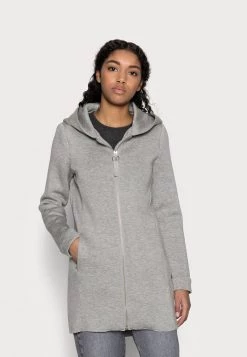 Großhandel 🌟 ONLY Petite ONLLENA HOOD 🧥 COAT PETIT - Sweatjacke - Light Grey Melange | Damen 🧨