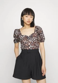 Coupon 😉 ONLY Petite Damen ONLTHEA FEVER PUFF - T-Shirt Print - Black/brown 🛒