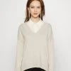Großhandel 👏 ONLY Petite Damen ONLLILLIES VNECK - Strickpullover - Pumice Stone 🥰