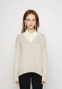 Großhandel 👏 ONLY Petite Damen ONLLILLIES VNECK - Strickpullover - Pumice Stone 🥰