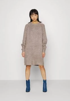 Aktion 😉 ONLY Petite Damen ONLZOLTE 👗 DRESS - Strickkleid - Taupe Gray Melange ❤️