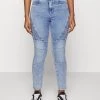 Aktion 🤩 ONLY Petite Damen ONLROYAL LIFE ANK BIKER ZIPPETIT - 👖 Jeans Skinny Fit - Light Blue Denim 🤩