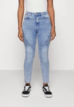 Aktion 🤩 ONLY Petite Damen ONLROYAL LIFE ANK BIKER ZIPPETIT - 👖 Jeans Skinny Fit - Light Blue Denim 🤩